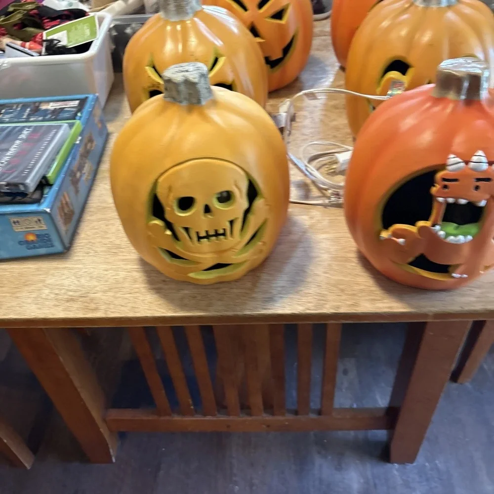 Vintage Halloween Light Up Jack O Lantern Pumpkin Lot 6 Seasons Target Decor